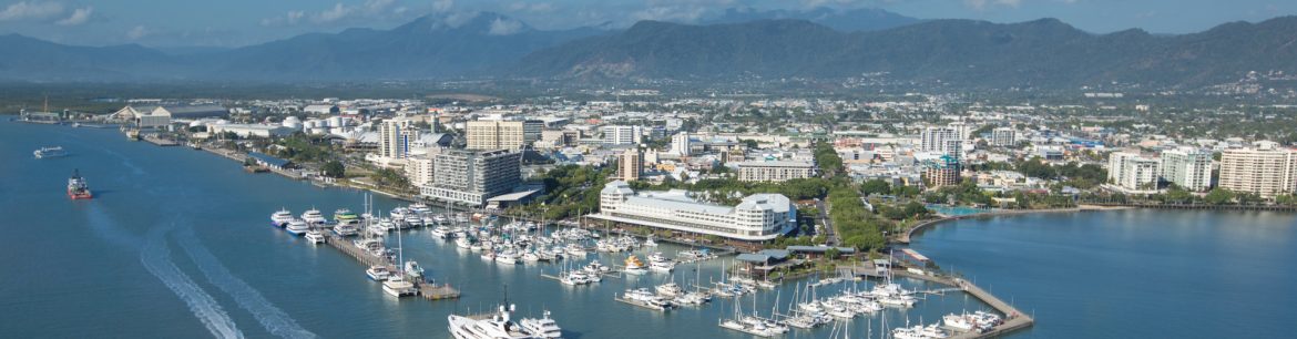 Cairns Regional Council QLD aerial view of Cairns Marina.